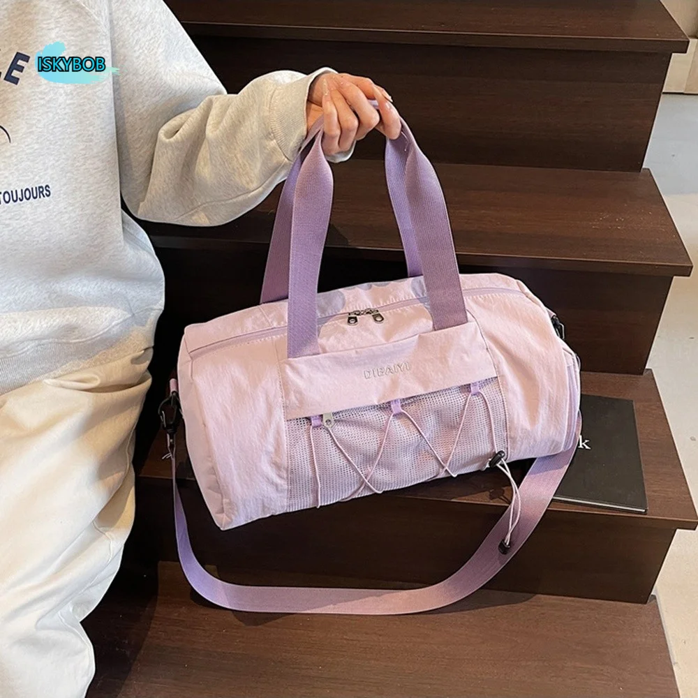 

Korean Style Travel Luggage Bag Large Capacity Waterproof Gym Bag Single Shoulder Carrying Sports Fitness Handbag