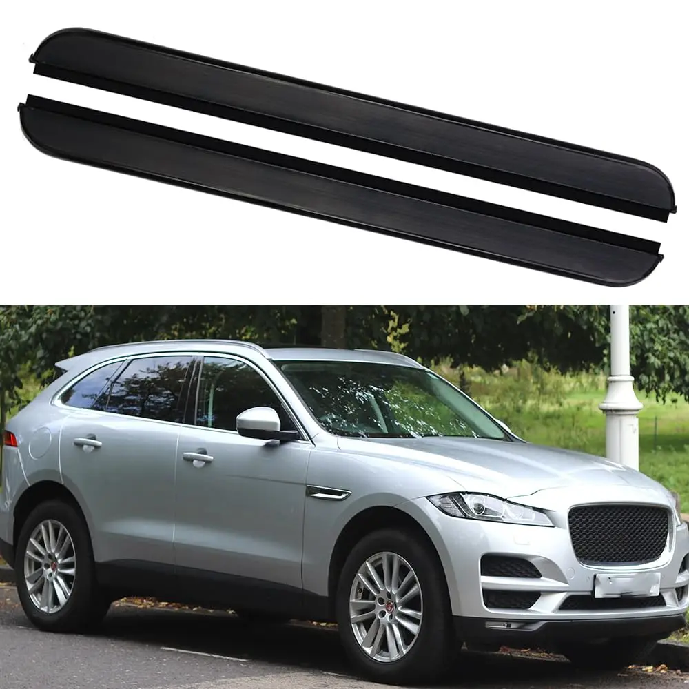 Aluminium Alloy 2PCS Side Steps Running Boards Nerf Bars Side Pedal Fits for Jaguar F-Pace 2016-2024