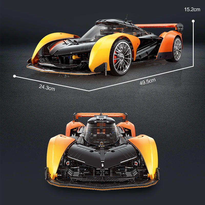 NEW 2135Pcs Technical 1:10 Solused GT Hyper Speed Car Building Blocks Assemble Bricks Racing Vehicle Toys Kids Christmas Gift