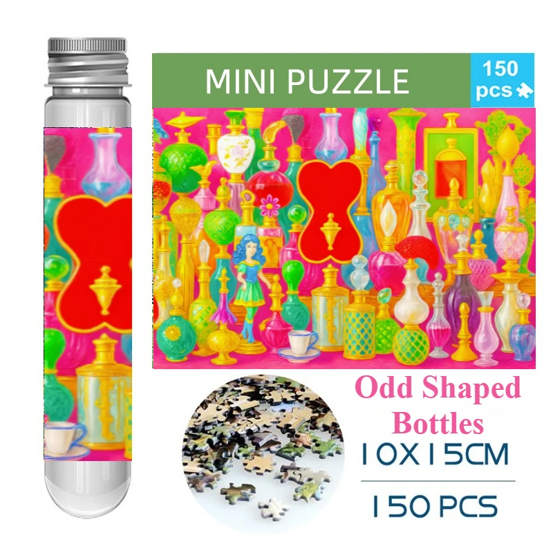 

150PCS Mini Test Tube Odd Shaped Bottles Difficult Jigsaw Puzzle for Adult Decompression Toys Game Family Educational Toys