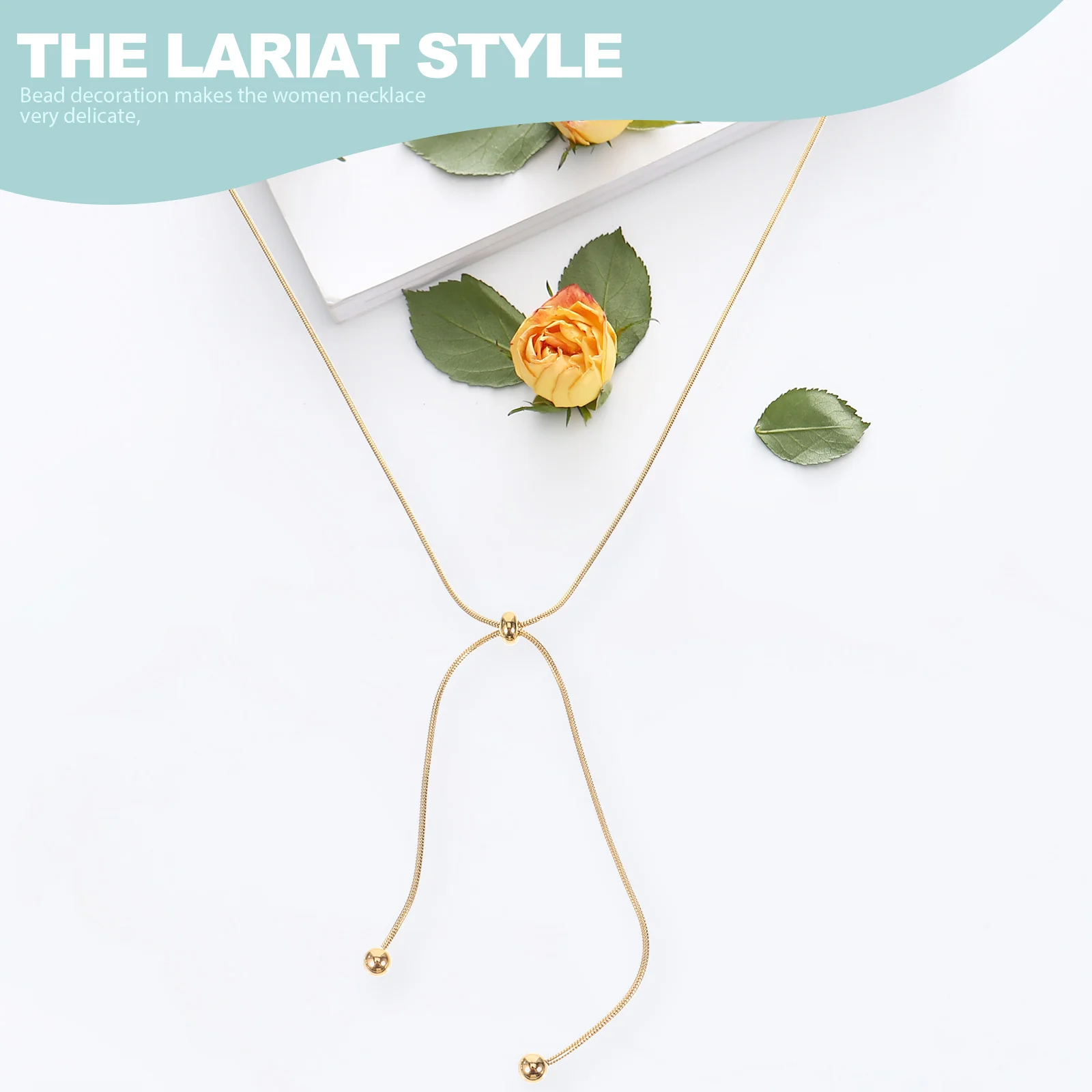 

Titanium Steel Necklace Adjustable Bead Decorative Necklace for Women Girls Stylish Lightweight Party Celebration Jewelry