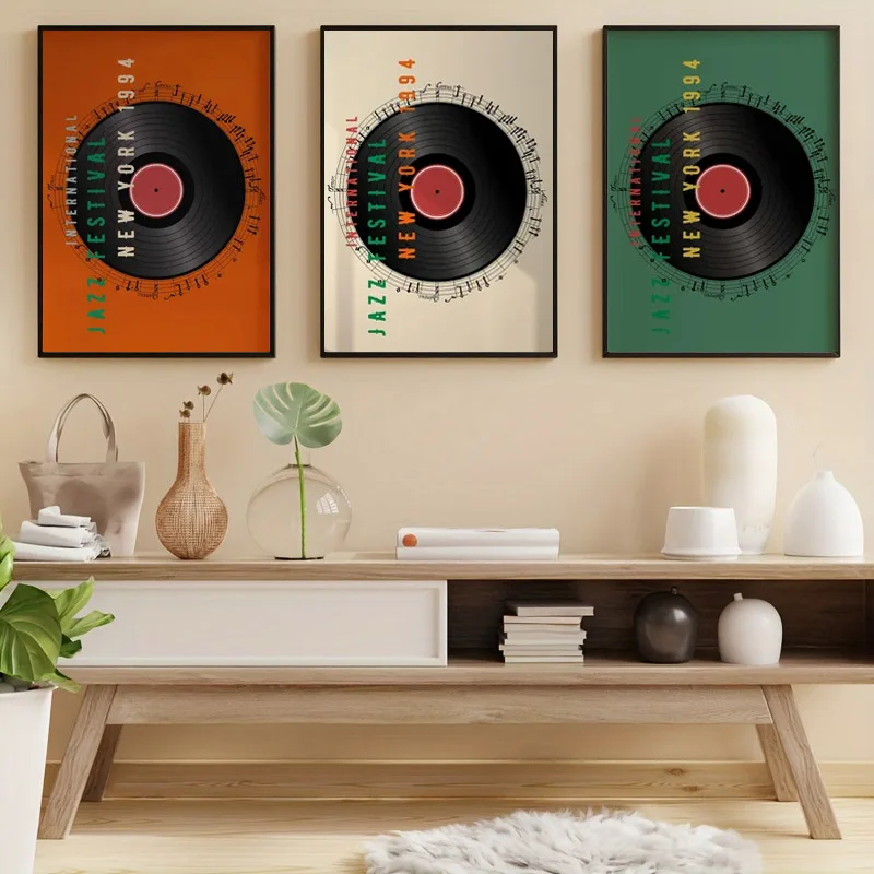 1pc Vintage Jazz Music Art Poster, Mid-Century Modern Canvas Painting Wall Decor, Music Lover Gift, Living Room Bedroom Decor