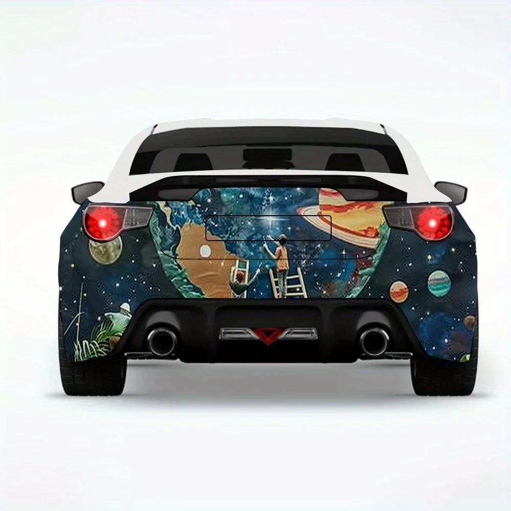

Картина дома Вселенная, автомобильная наклейка, виниловая наклейка на заднюю часть автомобиля, водонепроницаемые самоклеящиеся виниловые наклейки для хвоста и бампера автомобиля,