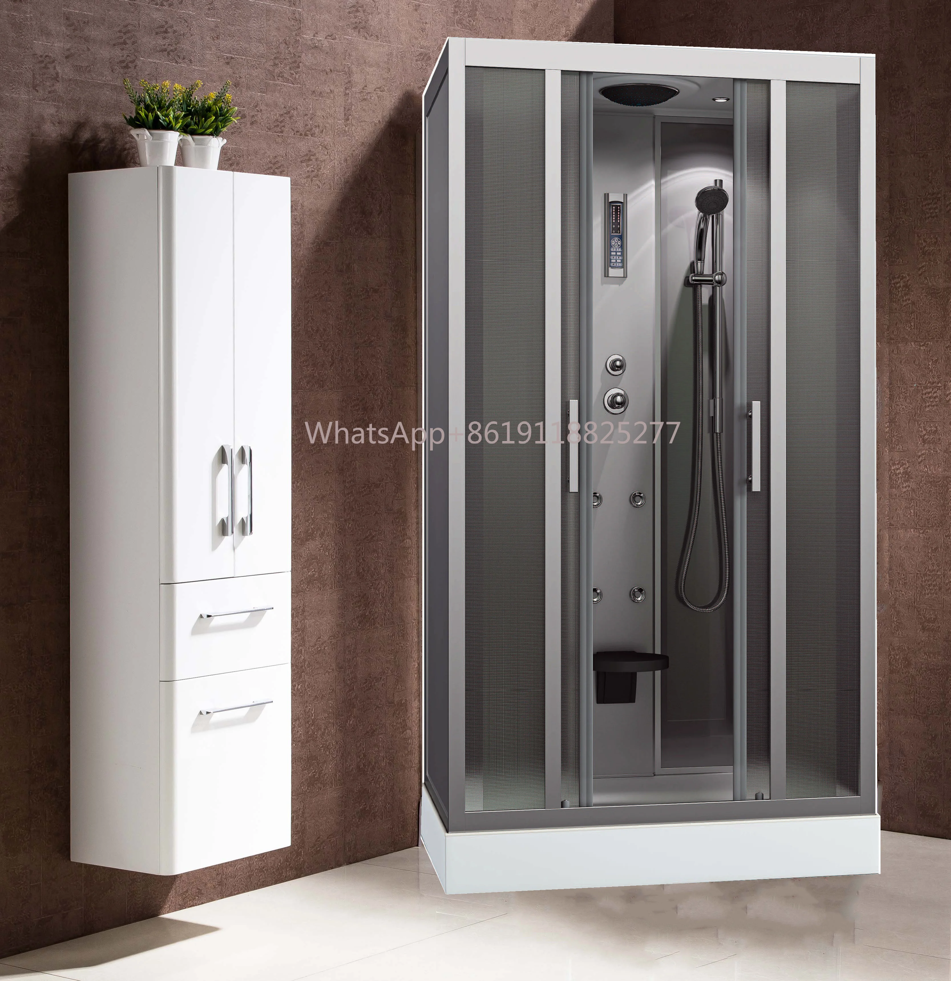 

Sauna Bath Shower Rooms Good Selling 120 *80 *215 cm Square Bathroom Cabin modern Design Steam