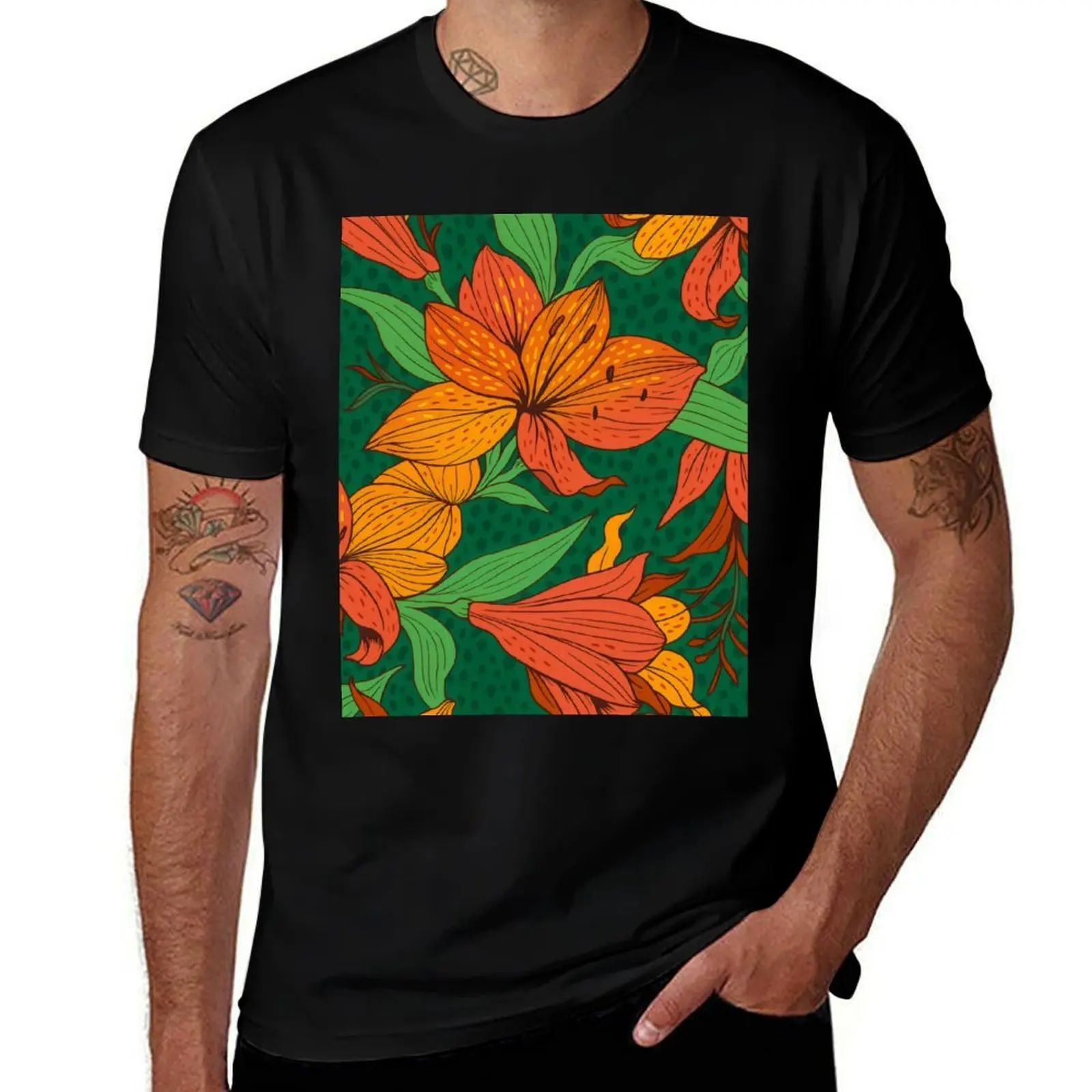

Floral modern watercolor abstract pattern. Spring and summer flowers with leaves. Botanical plant. Nature. T-Shirt