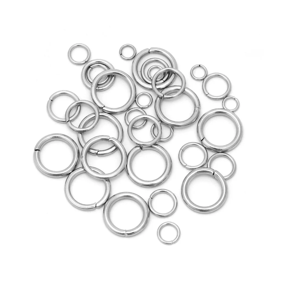 100/200pcs Stainless Steel Water Gold Plated Jump Rings for Jewelry Making Supplies Findings Necklace Earring Repairs 5mm 6mm