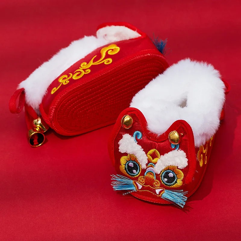 Baby Newborn Walking Shoes Children's Walking Shoes Warm Winter Chinese New Year Kids Shoes