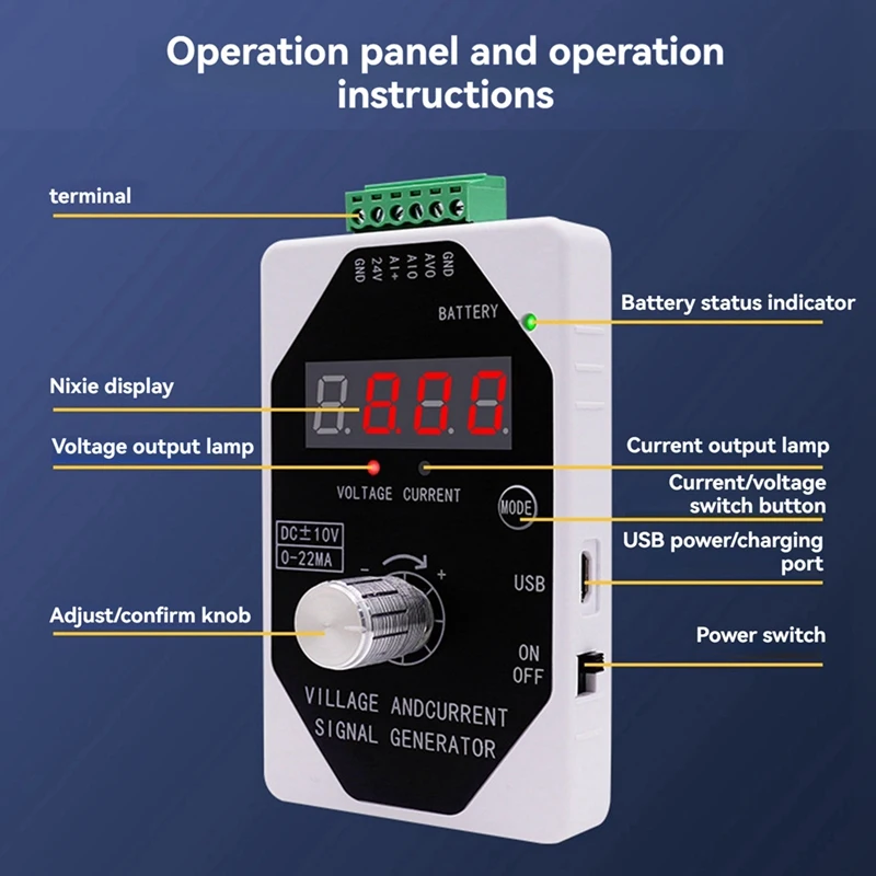 New Multifunction Signal Generator 4-20Ma Current Voltage Temperature RTD Thermocouple Handheld Process Calibrator