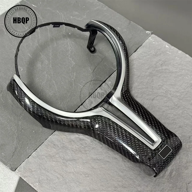 Bright carbon fiber material steering wheel cover suitable for BMW X3 X4 X5 M2 M4 M8 F10 F15 F20 F22 F30 E90 E91 E92