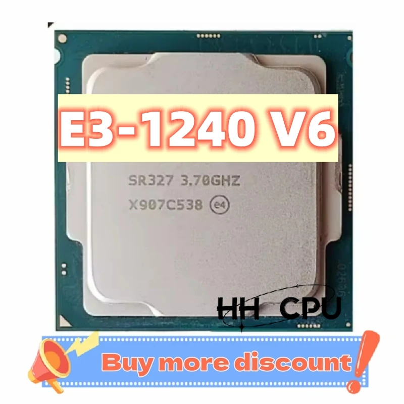 Xeon E3-1240 v6 E3 1240v6 E3 1240 v6 3.7 GHz 4-Core 8-Thread CPU Processor 72W LGA 1151