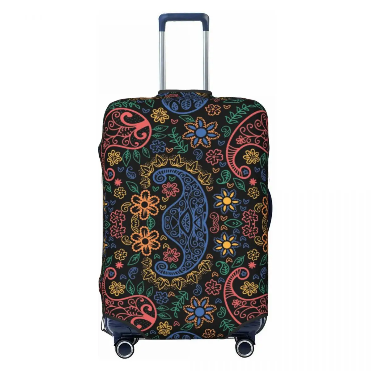 

Цветная бандана на заказ с принтом пейсли, чехол для багажа, эластичный дорожный чемодан, защитные чехлы, костюм для 18-32 дюймов