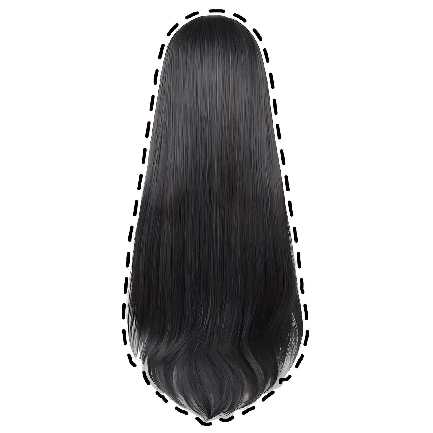 Peruca cosplay Puella Magi Homura Akemi |   Peruca completa extra grossa Jet Black para fotos de convenção