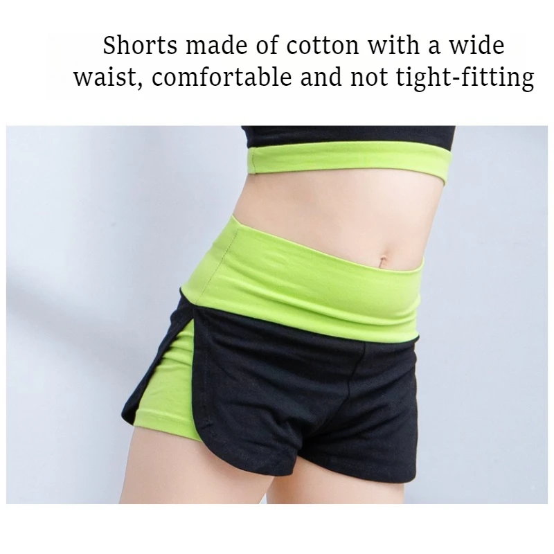 Slemon Ragazze Ginnastica Body Set Bambini Cheerleader Vestito Color Block Impiombato Canotta Manica Corta Sport Aerobica Dancewear