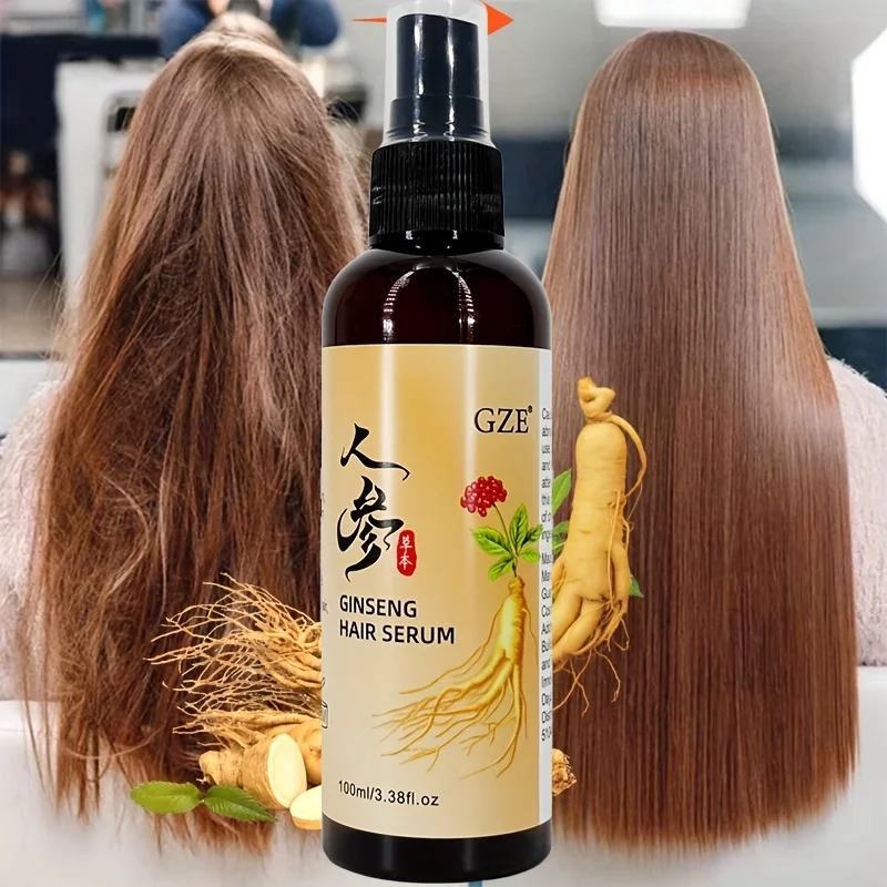 GZE Ginseng Hair Serum Moisturizing Hair Serum Strong Hair Heat Protection Anti-Breakage For Dry And Damaged Hair Repair