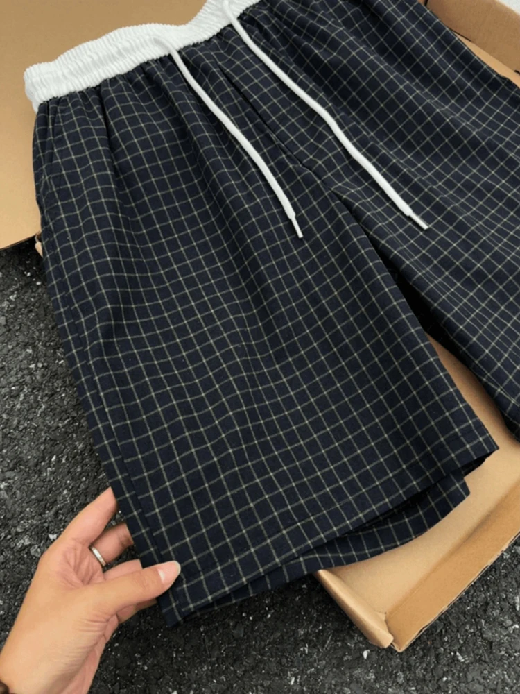 American Retro Plaid Men's Short Pants Summer Outdoor Wear CleanFit Quick Dry Casual Sports Five-Point Pants