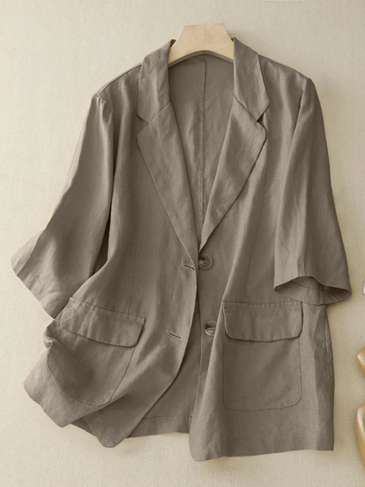 

Свободный крой из хлопка и льна, тюремный костюм Jaet, женский повседневный костюм в стиле ретро с рюшами и пуговицами, дизайн для поездок на работу Faion