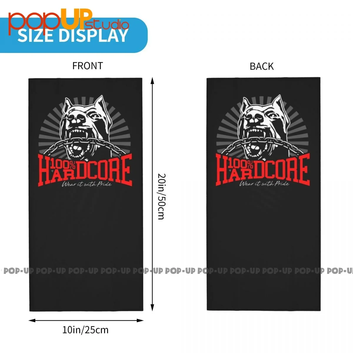 100 Hardcore Dog 305206060 Gabber Techno Partyoutfit Komin na szyję Bandana Szalik Maska na twarz