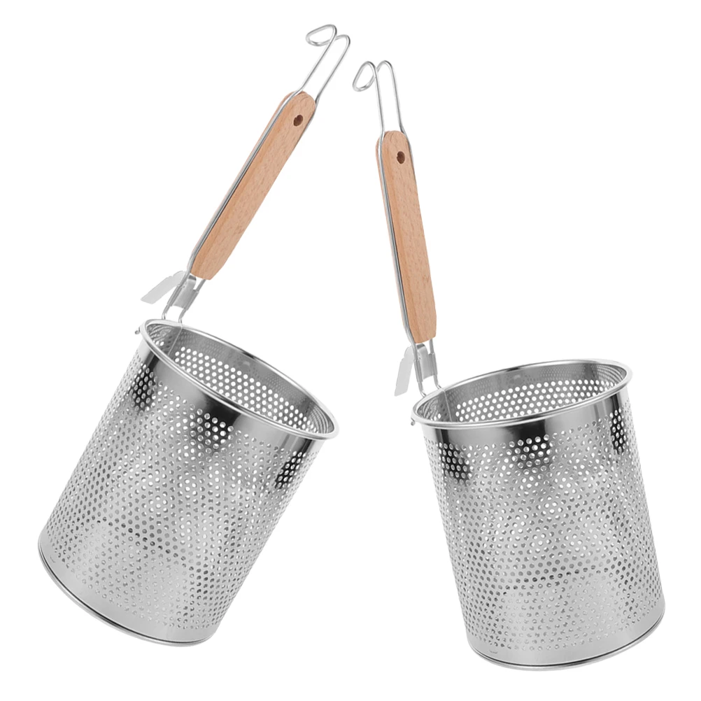

2pcs Stainless Steel Noodle Strainer Spoon Kitchen Pasta Colander Mesh Basket Pot Filter Scoop Spaghetti Ladle Ergonomic Handle