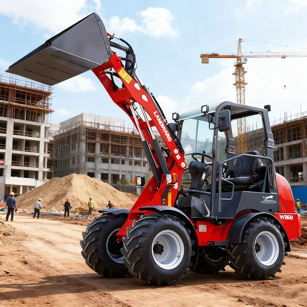 

Free Shipping W1160 Compact Wheel Loader CE Euro 5 Kubota Engine All Terrain Transport Loader 4x4 Articulated Loader Customized