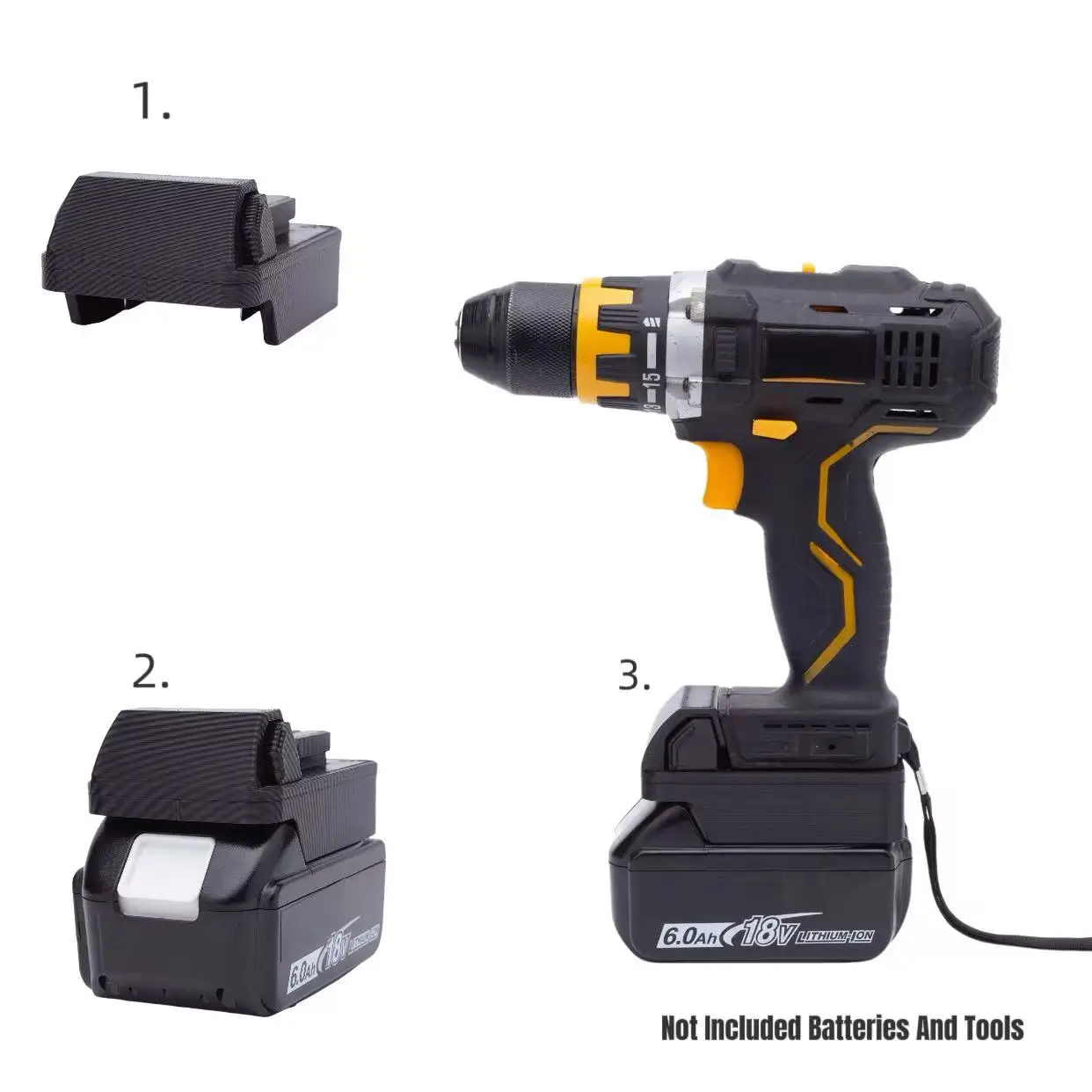 Batteries Converter Adapter For  Makita 18V  Lithium Adapter Convert To Deko 20V Tool without battery and tools)