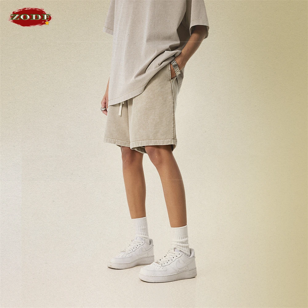 ZODF Retro 2025 Summer Rewashed Cotton Shorts For Men Unisex 330gsm Distressed Sport Shorts Brand Clothes  HY1000