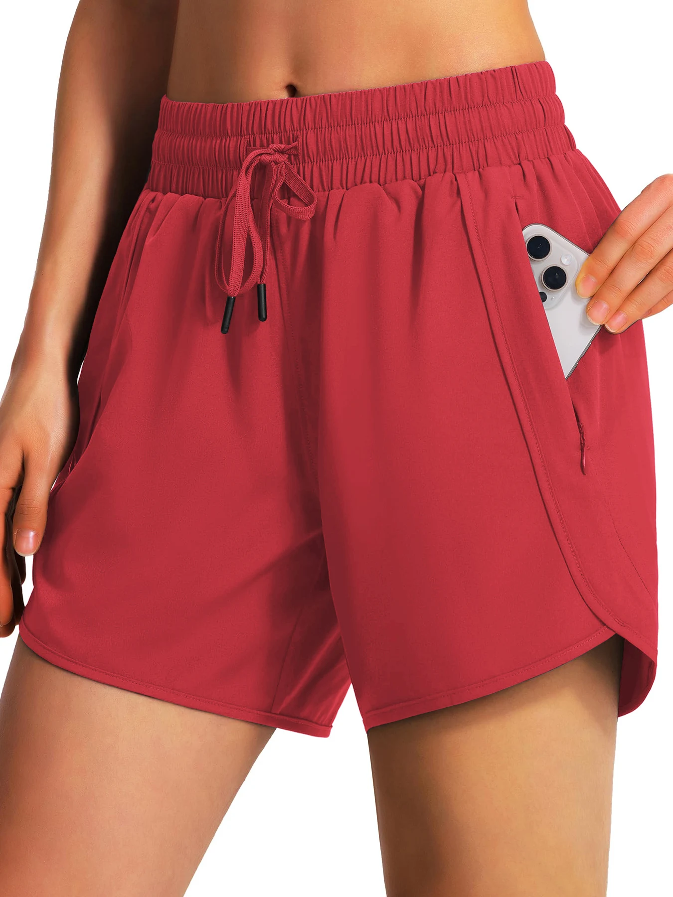 Neue Damen-Freizeit-Sportbekleidung, Sport-Laufshorts, schnelltrocknende, leichte Fitness-Shorts mit Reißverschluss, Sportshorts. – Detail 13