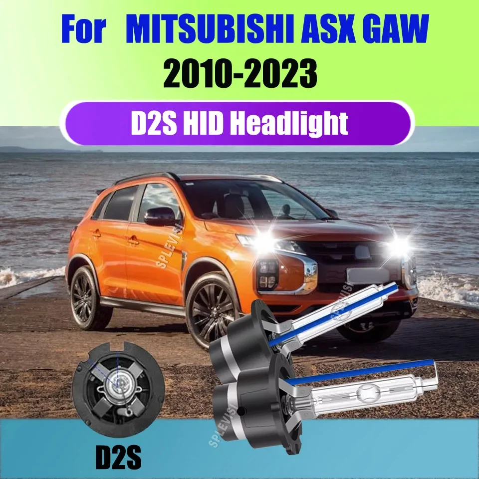 D2S HID Bulbs 6000K Cold White 35W Xenon Headlamp Bulb, Pack of 2 For MITSUBISHI ASX GAW 2010 2011 2012 2013 2014 2015 2016-2023