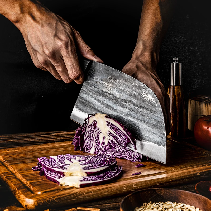 Handmade Chef Knife Forged High Carbon Clad Steel Chinese Cleaver Professional Kitchen Meat Vegetables Slicing Chopping Cooking