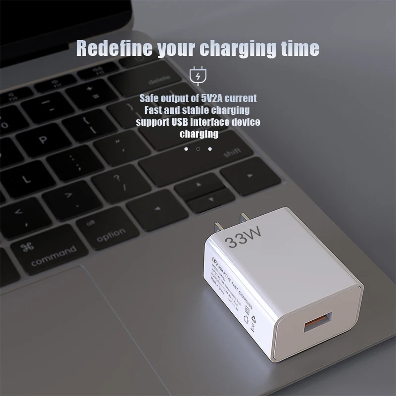 1PCS 33W USB GaN Phone Charger For IPhone For Huawei Xiaomi PD USB-A Fast Charging Power Adapter Smart Phone Tablet Trip