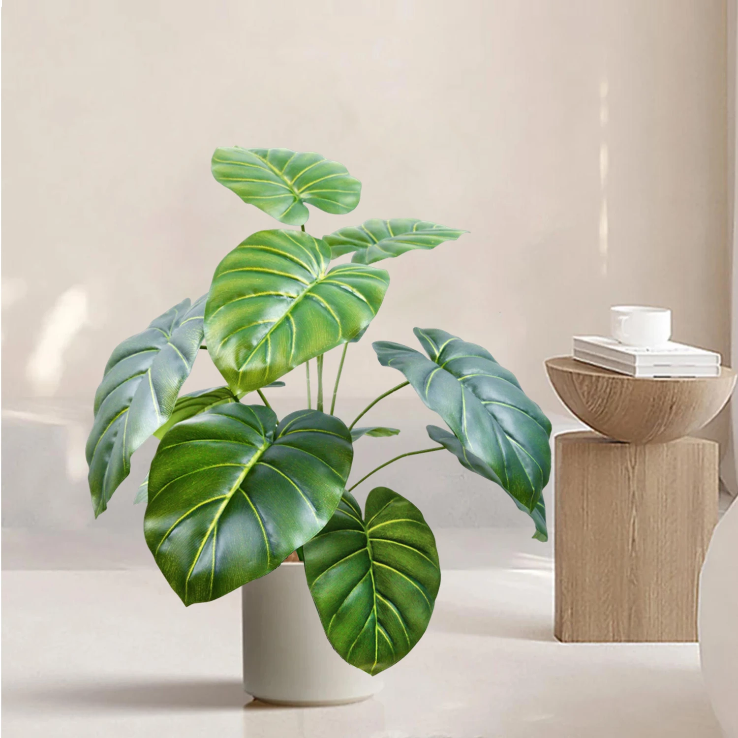 100cm/39.4in Artificial Alocasia Monstera Plastic Fake Plant Ornamental Festive Home Office Decoration