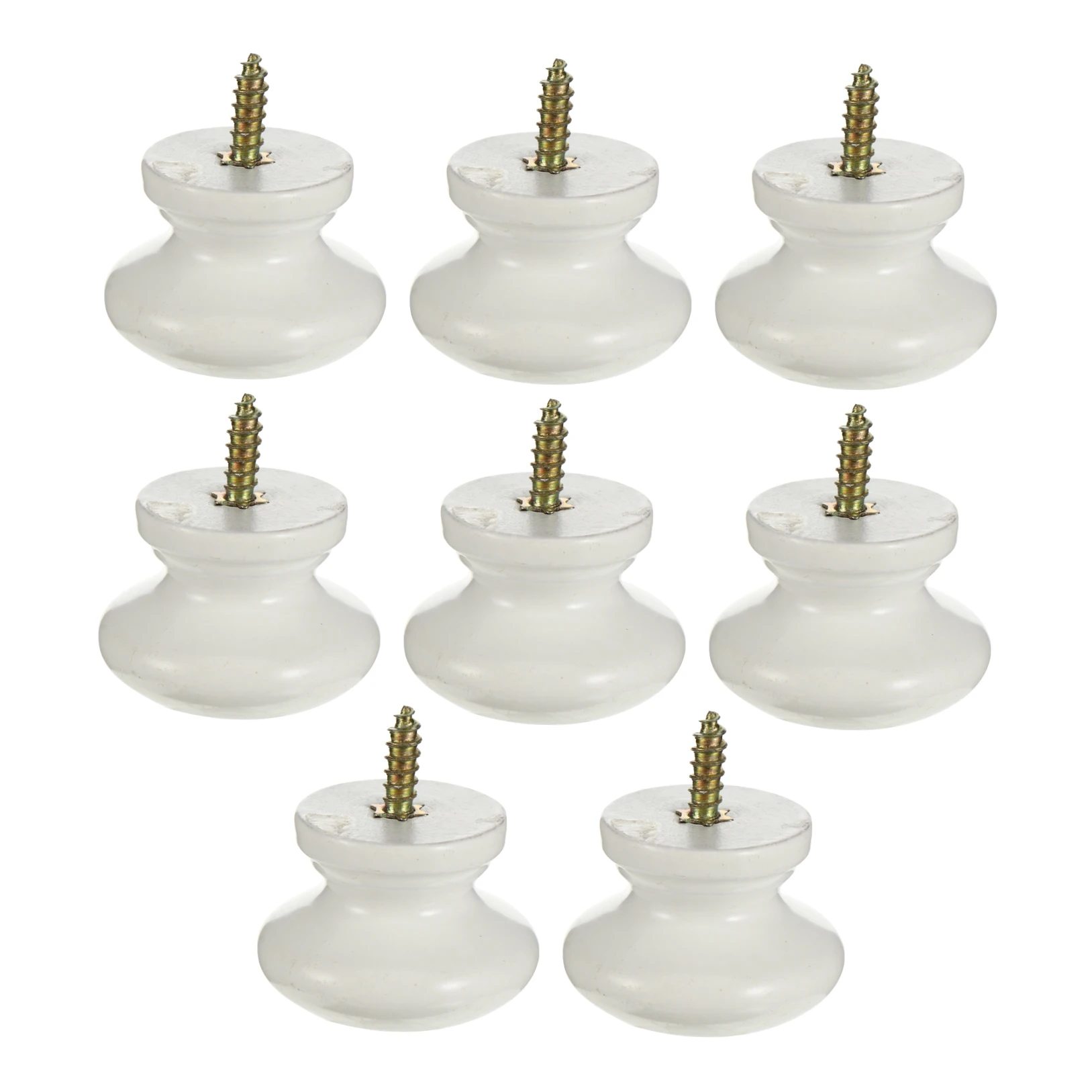 

8 Pcs Single Hole Solid Wood Handle Door Set Kitchen Cabinet Drawer Knobs Boho Dresser Brown Blue
