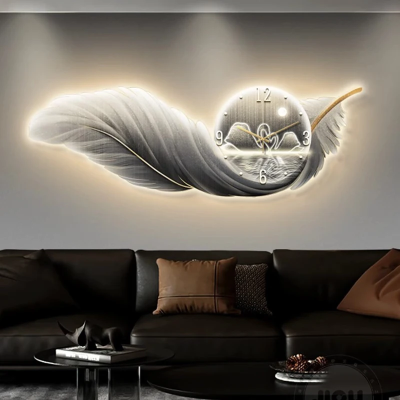 Led Luxury Wall Clocks Living Room Large Big Minimalist Fashion Restaurant Wall Watch Aesthetic Horloge Murale Home Decoration