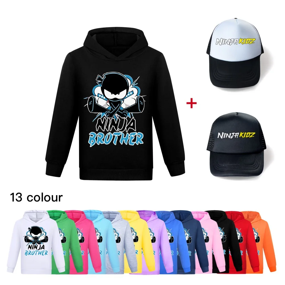 

NINJA KIDZ Hoodies for Teen Girls Cartoon Boys Sweatshirts Fall Clothes for Toddler Girls Cotton Kids Hooded Shirt Boys Clothes