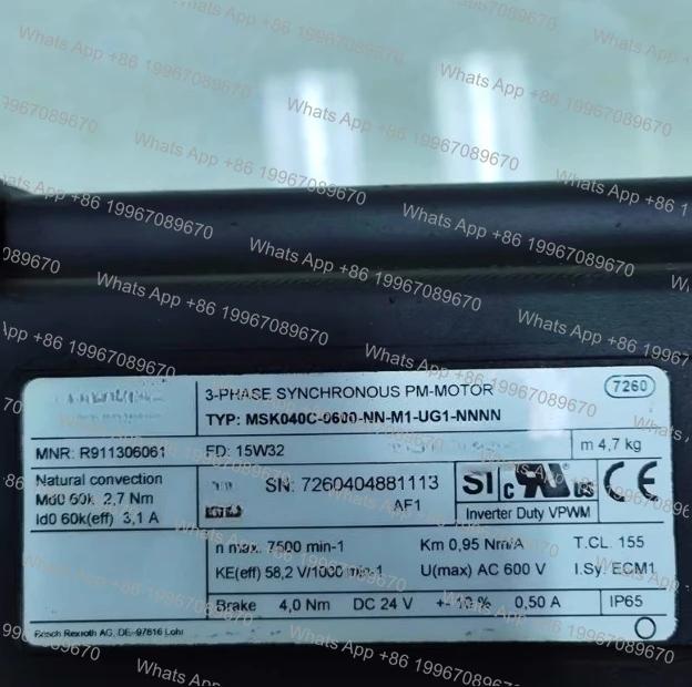 

Функция тестирования серводвигателя MSK040C-0600-NN-M1-UG1-NNNN хорошая
