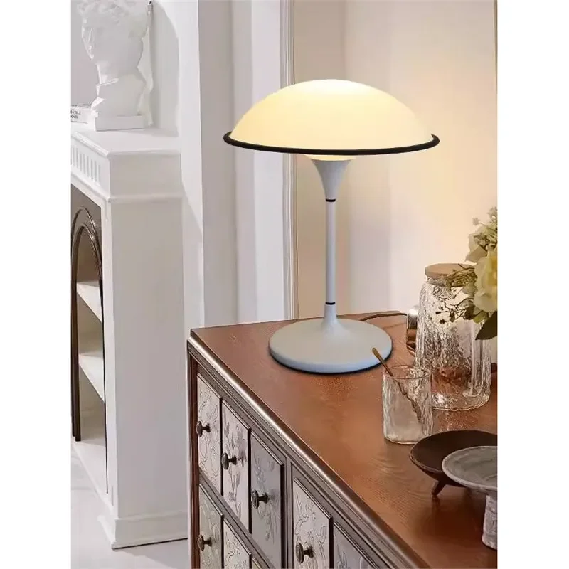 Modern UFO Table Lamp Cream Style Minimalist Night Light for Bedroom Bedside Study Living Room Decor Designer Desk Lighting