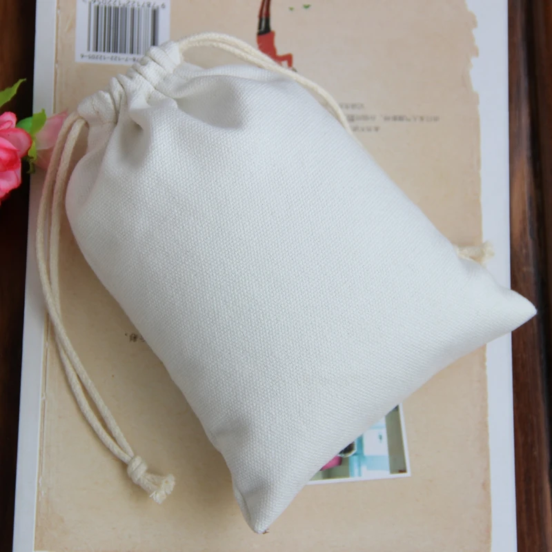 

20pcs Small Drawstring Bags 8x10cm Cotton Canvas Jewelry Gift Pouch for Bangle Bracelet Jewelry packaging