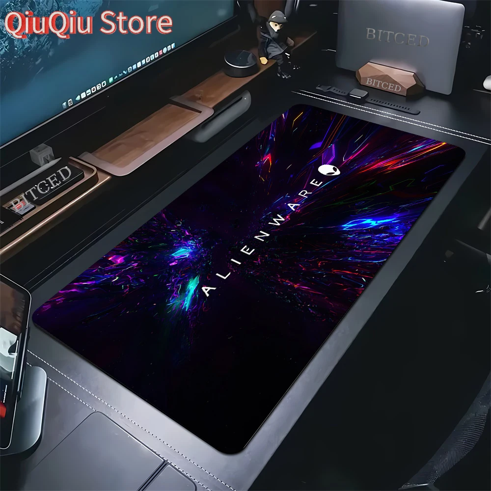 Gamer Schreibtischmatten Alienware Animation PC Gaming Mauspad Tastaturpads Lockrand Mousepad für PC Mausteppich 90x40cm