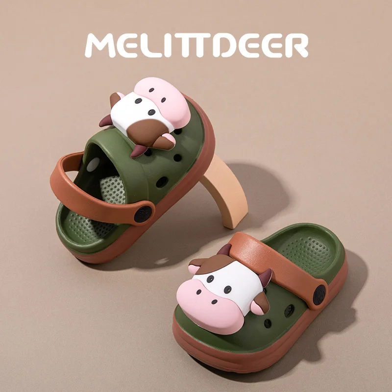 MELITTDEER Kids' Slippers, Summer Slippers for Boys, Comfortable, Lightweight and Quick-Dry Outdoor Slip-on Water Shoes