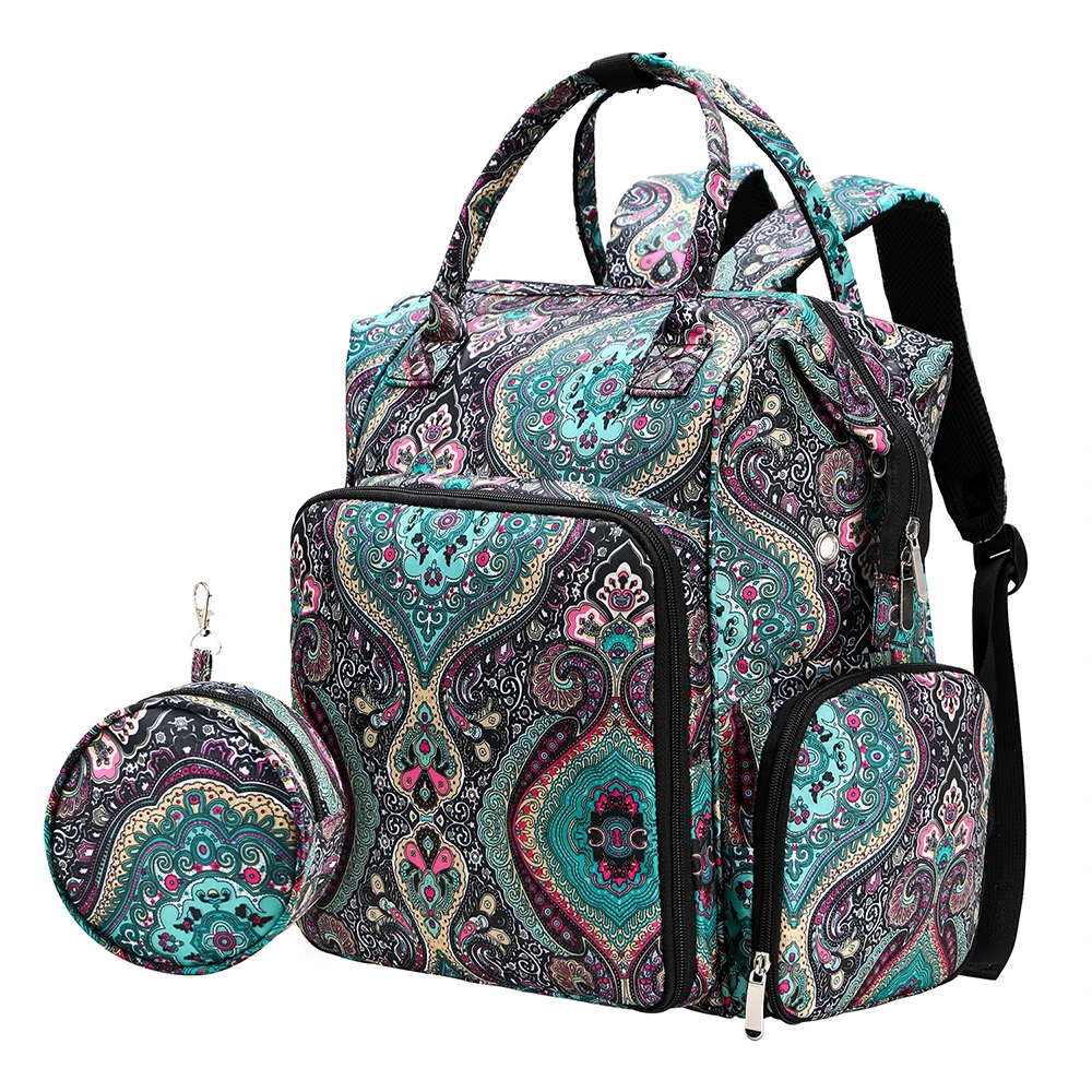 

Hot Sell Lagre Capacity Yarn Storage Bag Cashew Flower Knitting Tote Bag Portable Travel Bag With USB Port For Sewing Accessoriy