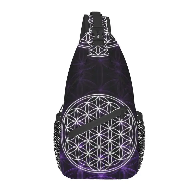 

Flower Of Life Sacred Geometry Sling Chest Bag Geometric Mandala Crossbody Shoulder Backpack for Men Cycling Camping Daypack