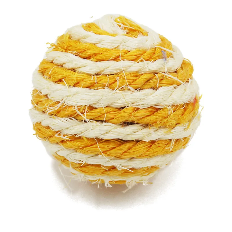 Toys for Cats Multi-colored Stripe Ball Sisal Kitty Fun Cat Toy Ball Cat Scratcher Bite Ball Toy Pet Products Pet Toy 4.3cm