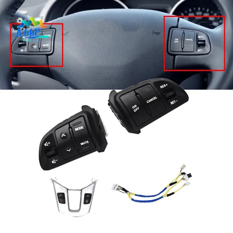 

A66P-Car Steering Wheel Button Bluetooth Audio Volume Speed Cruise Control Switch Frame For KIA Sportage 2011-2016