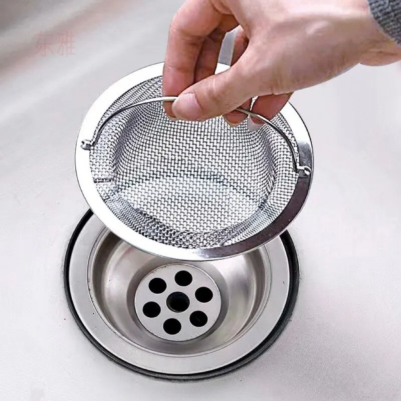 Stainless Steel Bathtub Hair Catcher Stopper Shower Drain Hole Filter With Handle Metal Sink Strainer Floor Drain For Kitchen