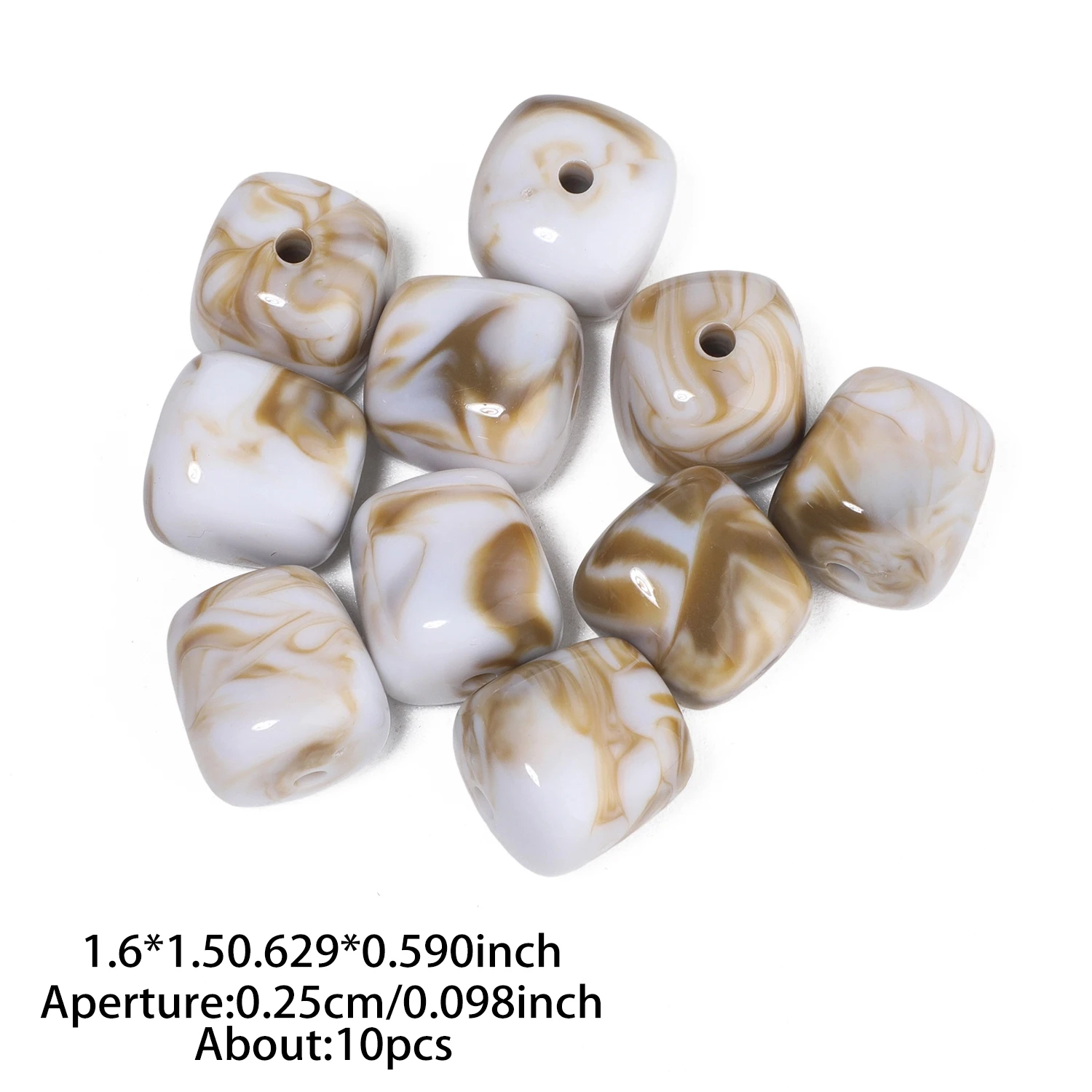 10 Stück quadratische, perforierte Acrylperlen, 16 x 15 mm, zweifarbig, lose Perlen zum Basteln von Schmuck, zum Beispiel für Halsketten und Armbänder. – Detail 15