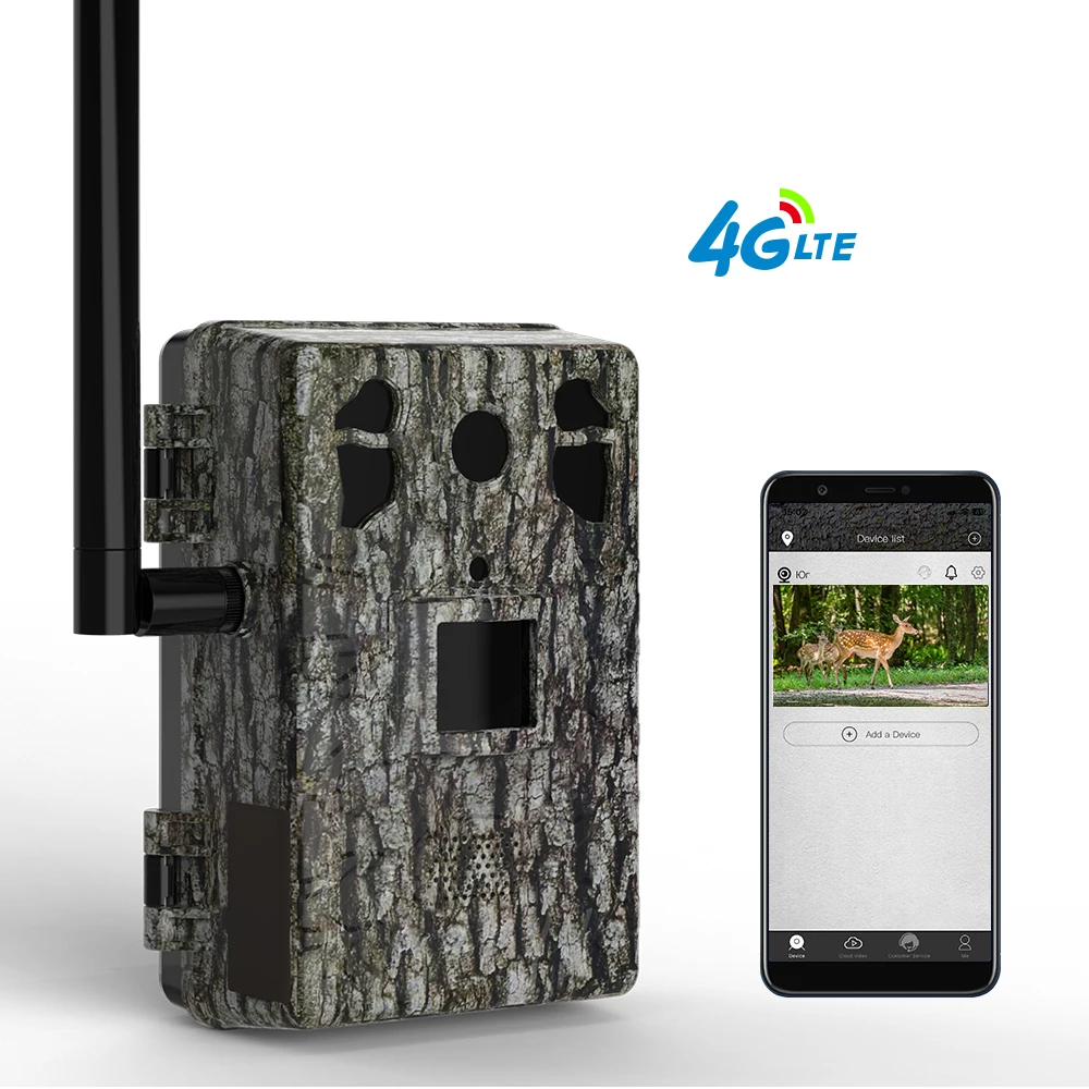 

Wild Hunting Camera 4G Lte Trail Camera SIM Wireless 940 No Glow Night Vision Camera For Hunting Green Camo With Solar Panel