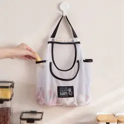 Multi-purpose Kitchen Hanging Storage Bags Large Capacity Breathable Mesh Bag Portable Ginger Garlic Potatoes Onions Pouch