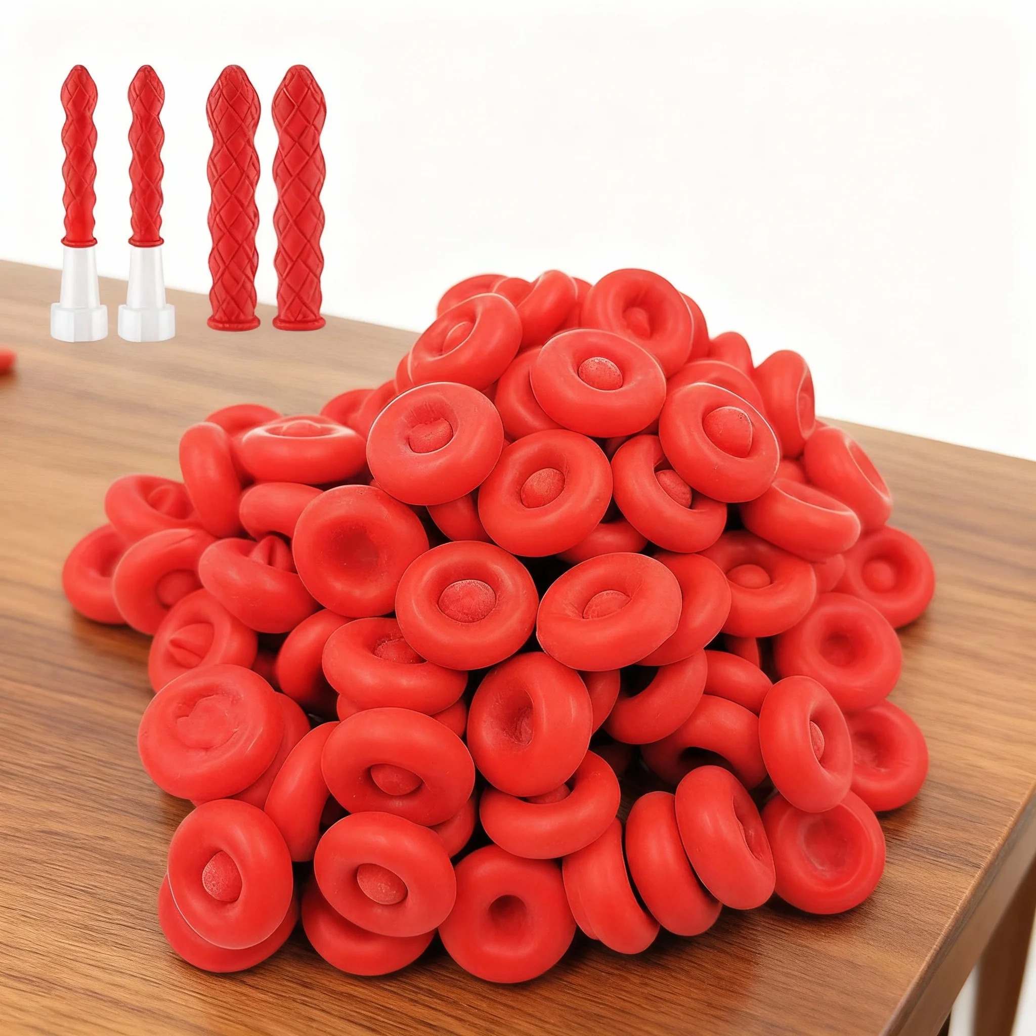 Tappo per mastice Punta per colla in vetro Tappo sigillante Barile Colla Bocca Coperchio protettivo Pistola per calafataggio Ugelli Tappo Tappo rosso per risparmio mastice 10-50 pezzi