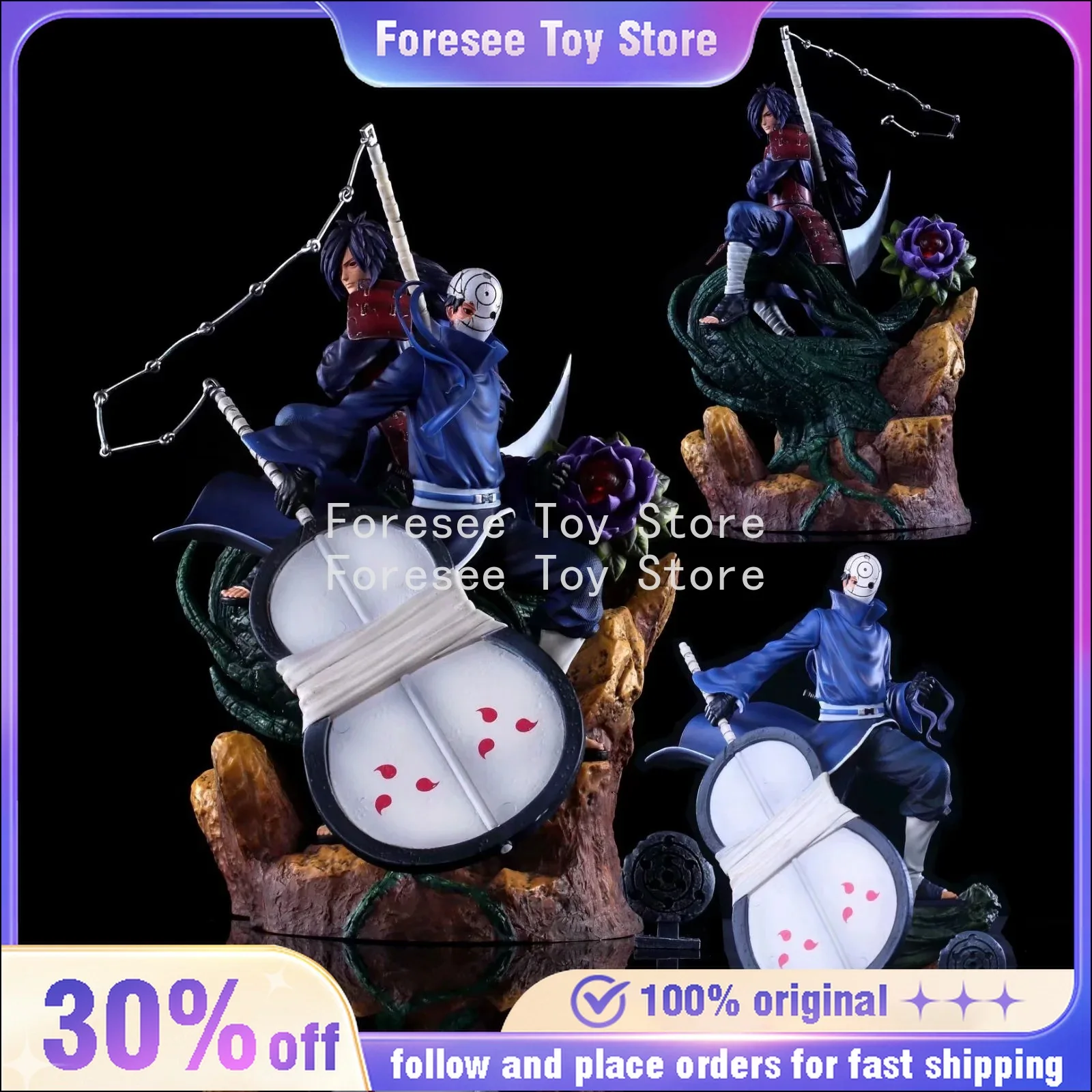 

27-40cm Uchiha Obito Madara Figure NARUTO Anime Surrounding Figure Collection Desktop Ornament Decoration Best Gift for Children