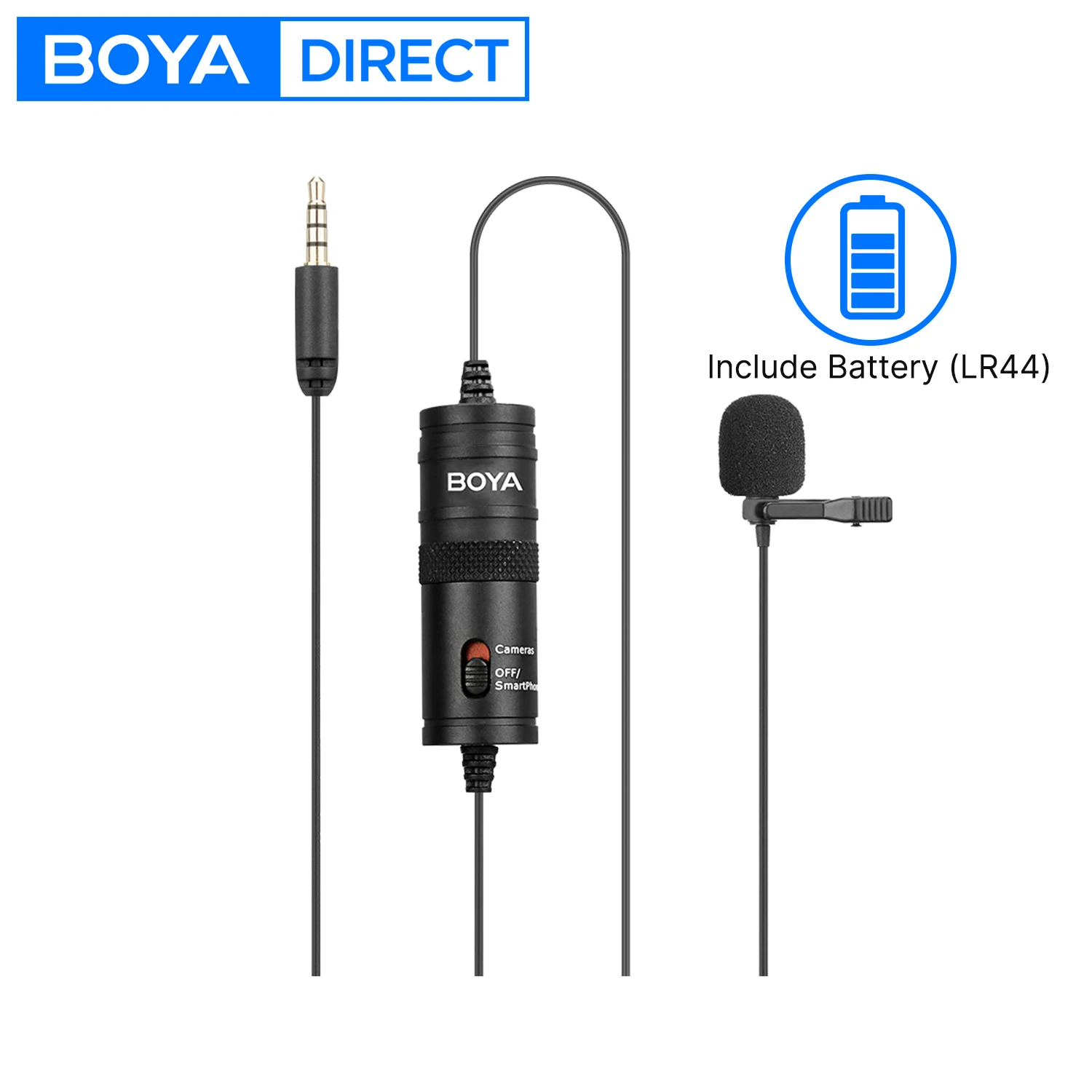 BOYA BY-M1 6m Professional Condenser Lavalier Lapel Microphone for PC Computer Laptop Smartphone iPhone DSLR Youtube Streaming