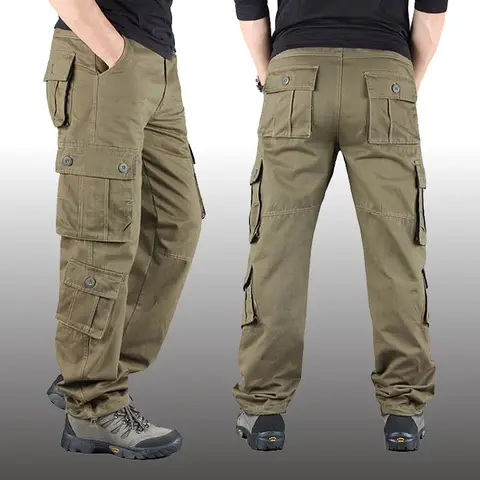 Cargobyxor Herr Militär Casual Bomull Taktiska Byxor Herr Höst 8 Fickor Armé Långbyxor Pantalon Homme XT797 8 best sales 8-ficks cargobyxor - №1